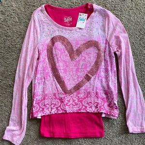 Justice Believe in Yourself Long Sleeve with Built in Tank Top. New With Tags.